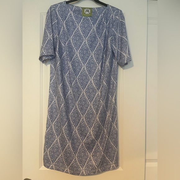 Elizabeth McKay Blue and White Diamond Pattern Midi Dress - Picture 3 of 4